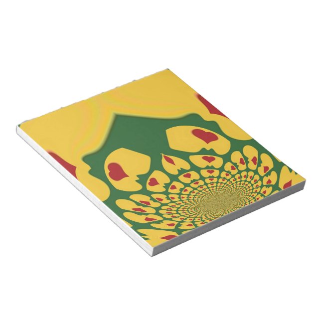 Love in Rasta Colours: Reggae Hearts Notepad (Angled)