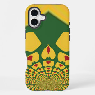 Love in Rasta Colours: Reggae Hearts   Red Golden  iPhone 16 Plus Case