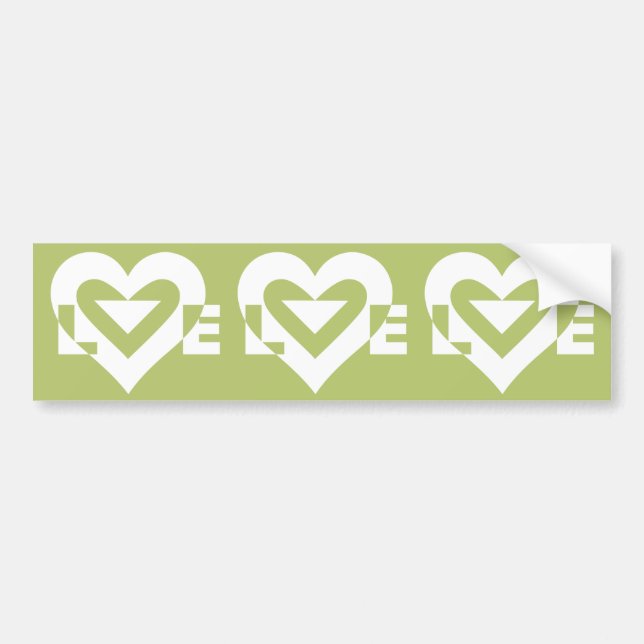 Love in Sage Green Bumper Sticker (Front)