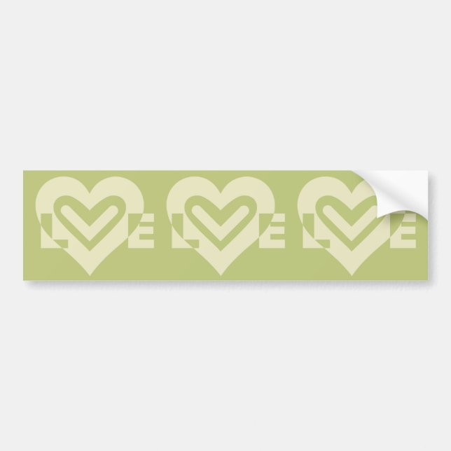 Love in Sage Green Bumper Sticker (Front)