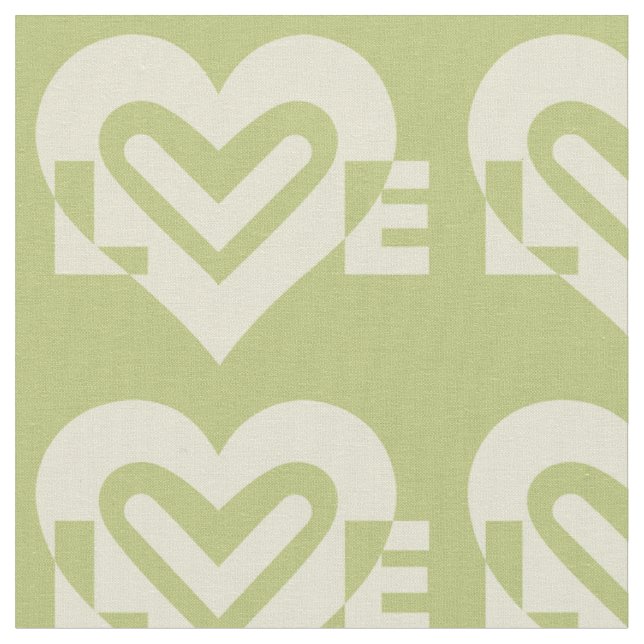 Love in Sage Green Fabric (Close Up)