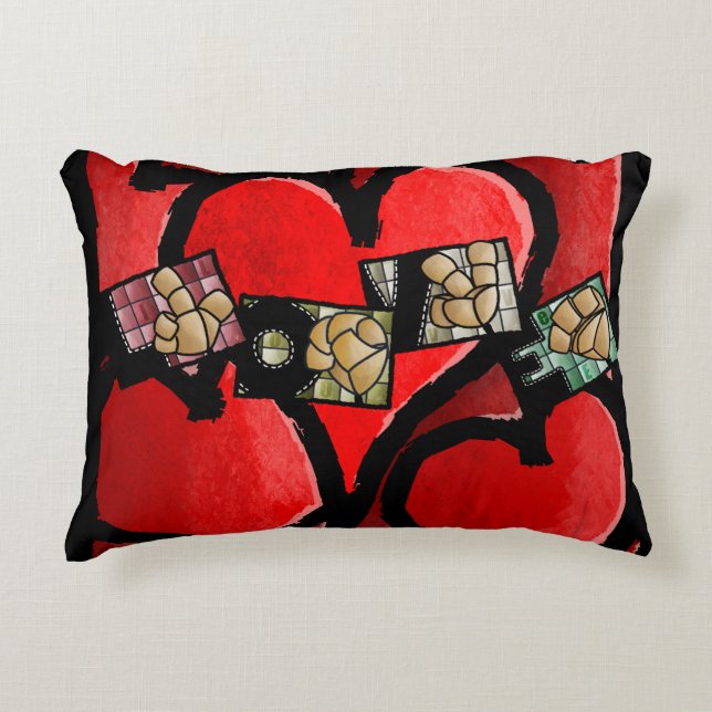 LOVE in sign language – Heart Pillow (Front)