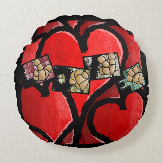 LOVE in sign language – Heart Pillow (Front)