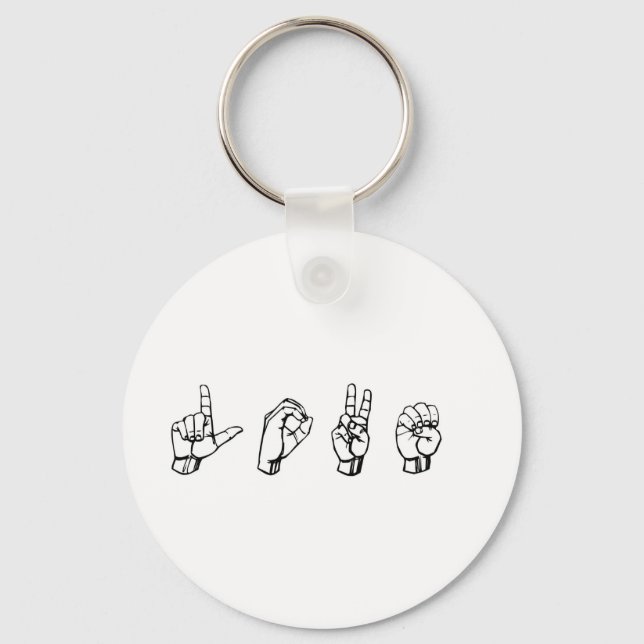 Love in Sign Language Key Ring (Front)
