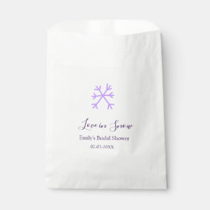 Love in Snow bridal shower purple snowflakes paste Favour Bags