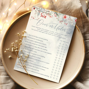 Love in snow over or under bridal shower game
