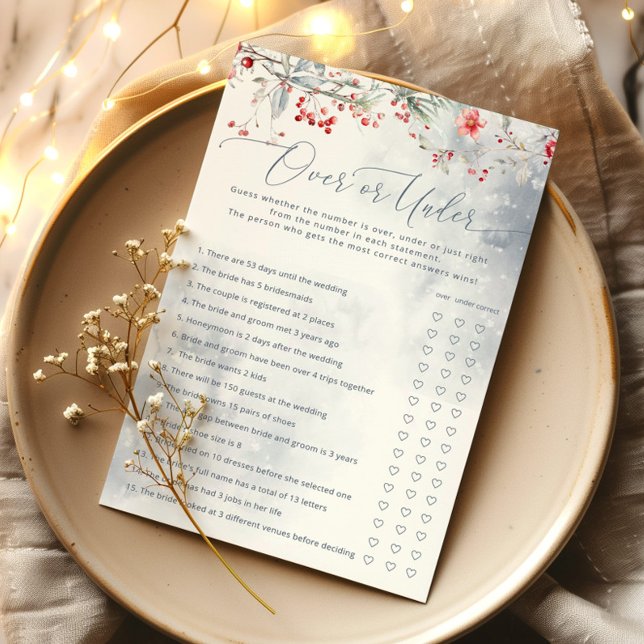 Love in snow over or under bridal shower game (Creator Uploaded)