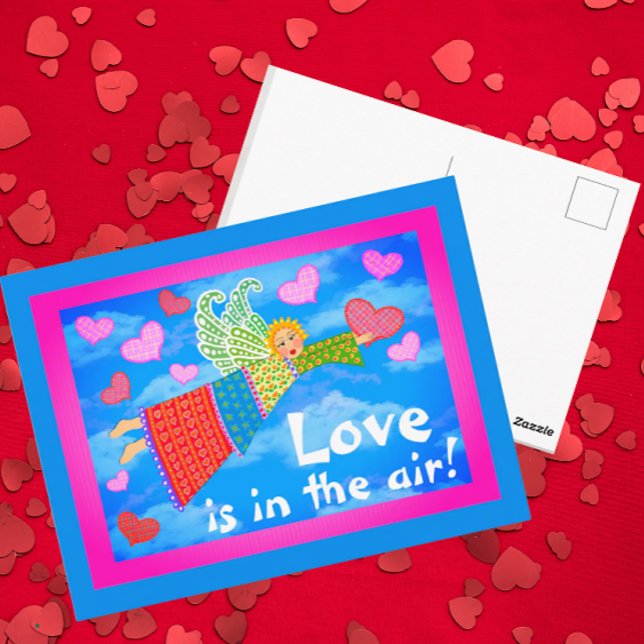 Love in the Air Angel with Hearts Postcard (Thrifty postcards!)