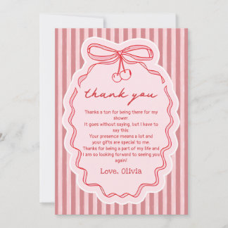 Love in the air Bow Bridal Shower Thank You Card