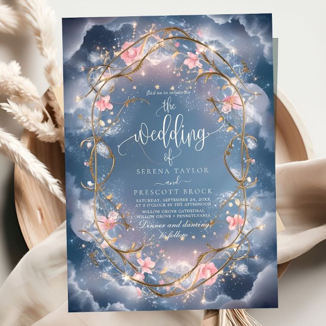 Love in the Air Sparkly Floral Wedding Invitation (Creator Uploaded)