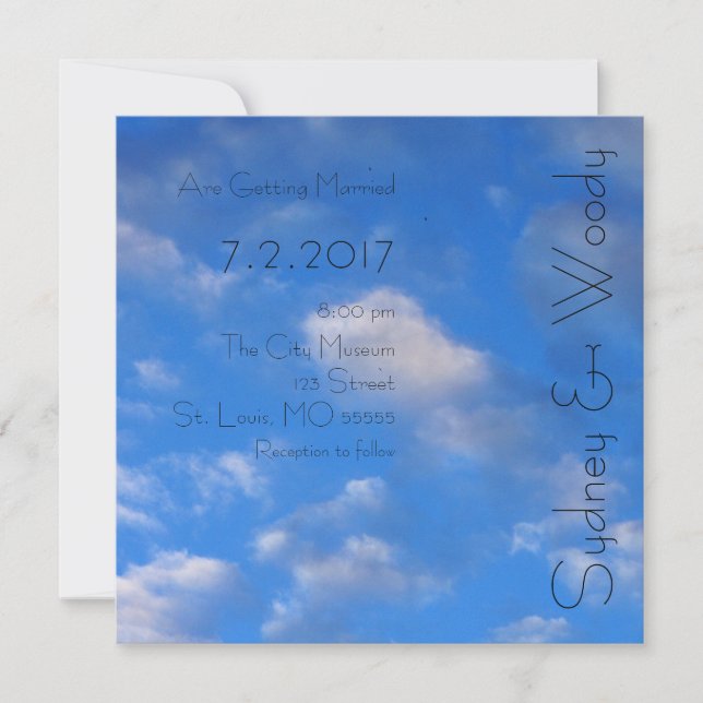 Love in the Air Wedding Invitation (Front)