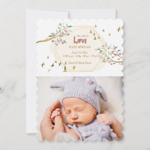 Love in the Wind Photo Birth Announcement