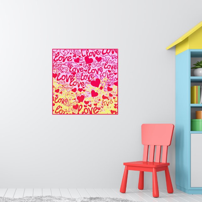 Love in Vibrant Colour Pattern Poster (Nursery 1)