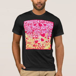 Love in Vibrant Colour Pattern T-Shirt