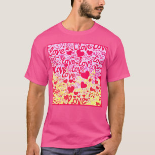 Love in Vibrant Colour Pattern T-Shirt