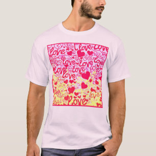 Love in Vibrant Colour Pattern T-Shirt