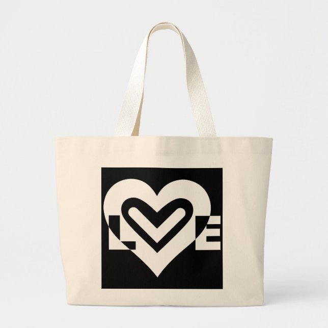 Love in White Large Tote Bag (Front)