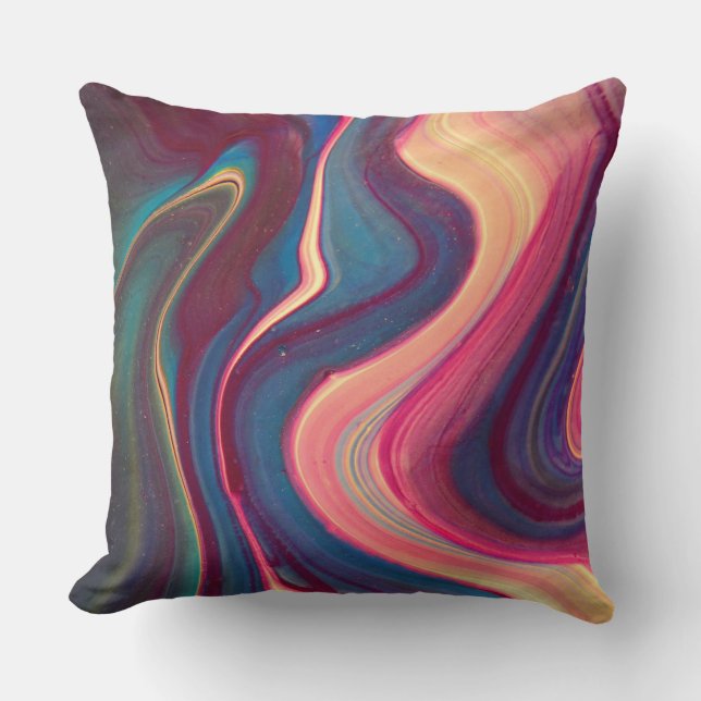 Love in White Script with Heart Custom Photo Throw Cushion (Front)