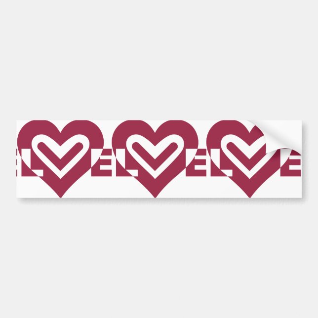 Love in Wine Purple Bumper Sticker (Front)