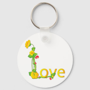 Love in Yellow Flowers Key Ring