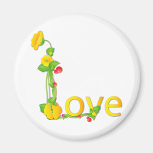 Love in Yellow Flowers Magnet