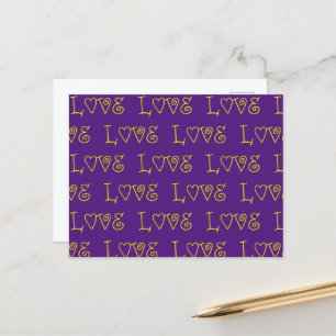 LOVE in yellow Holiday Postcard