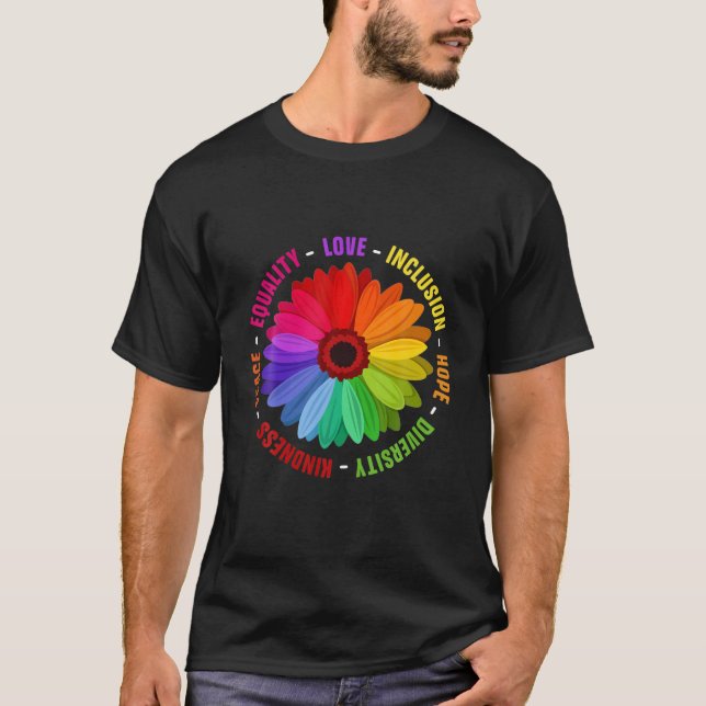 LOVE, INCLUSION, HOPE, DIVERSITY, KINDNESS, PEACE, T-Shirt (Front)