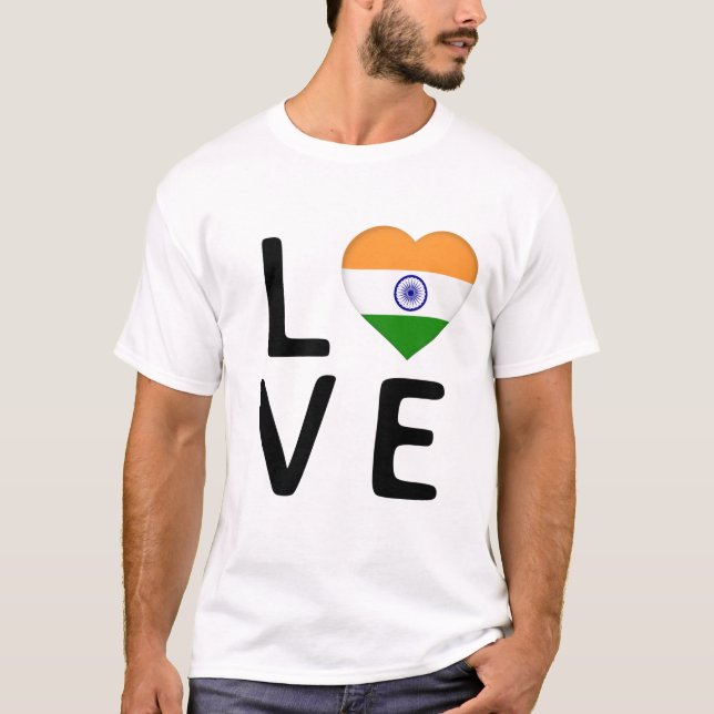 Love - India Flag T-Shirt (Front)