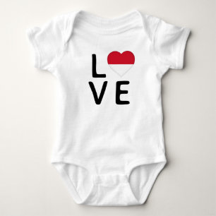 Love - Indonesia Flag Baby Bodysuit