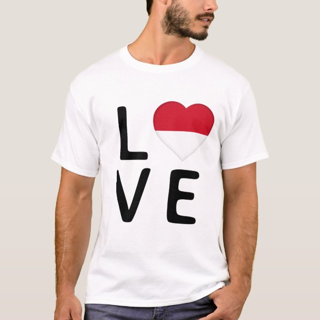 Love - Indonesia Flag T-Shirt (Front)