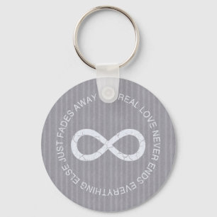 Love Infinity grey stripe Key Ring