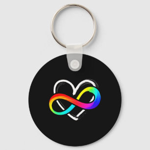 Love Infinity Heart Puzzle Piece Love Autism Aware Key Ring