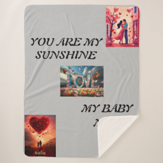 Love-Infused Comfort,  Valentine's Day Bedsheet  Sherpa Blanket