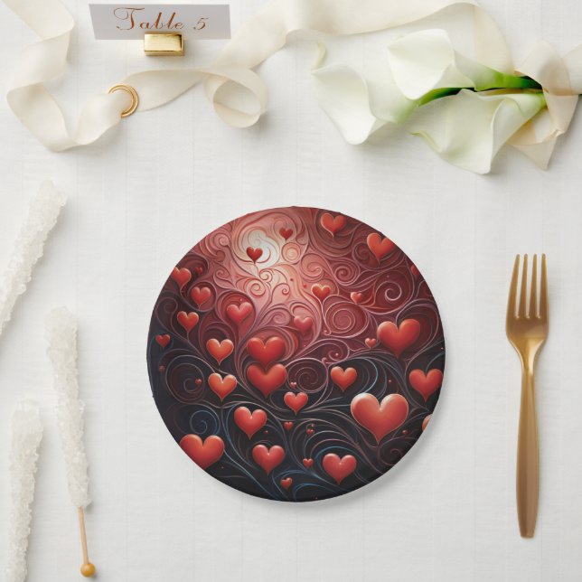 Love- Infused heart Paper Plate (Wedding)