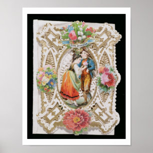 Love, Innocence, Valentine card, c.1870 (colour li Poster