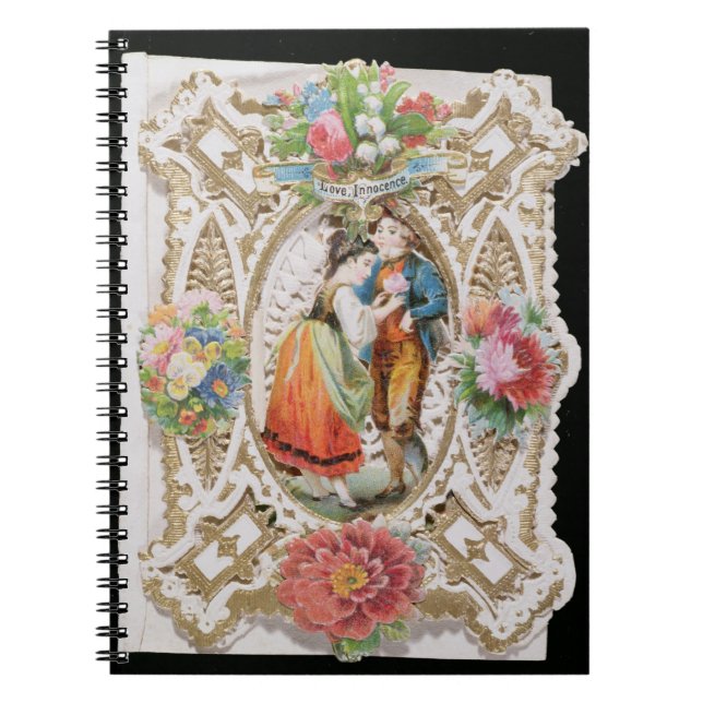 Love, Innocence, Valentine card, c.1870 (colour li Spiral Notebook (Front)