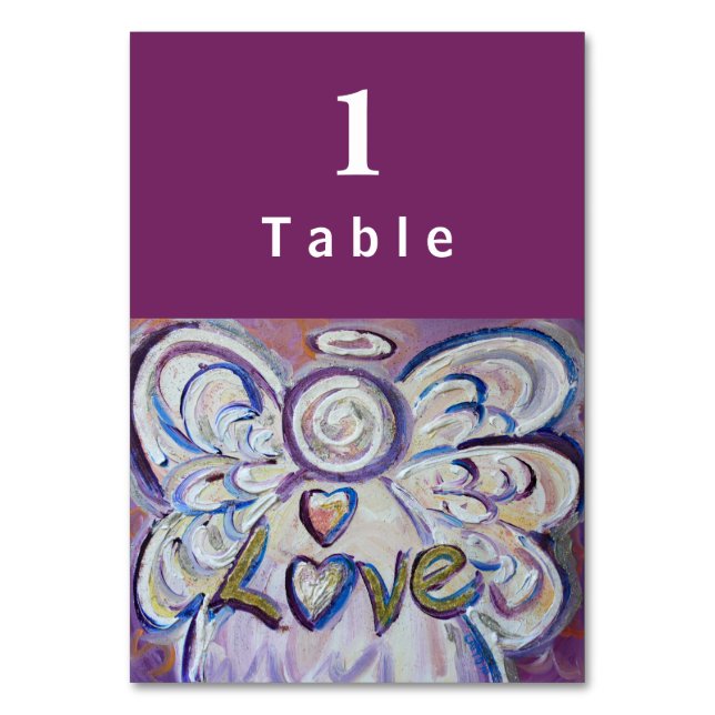 Love Inspirational Word Angel Custom Table Cards (Front)