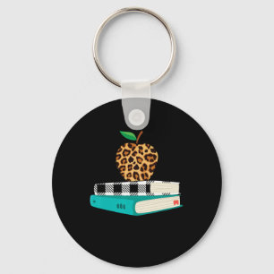 Love Inspire Leopard Print Apple Teacher Funny Gif Key Ring