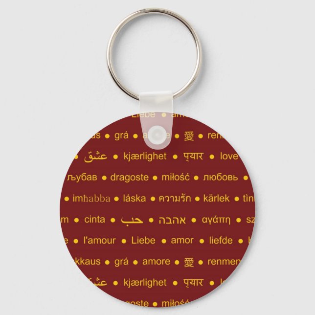 Love international words key ring (Front)