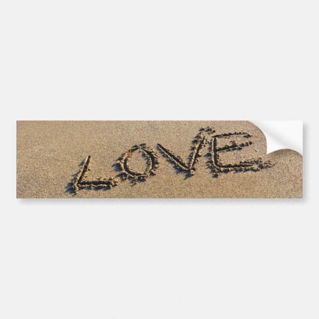 Love into the sand written Bumper Sticker (Front)