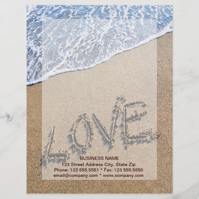 Love into the sand written Letterhead (Front)