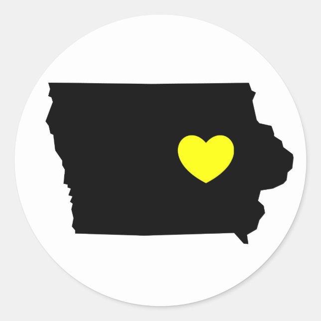 Love Iowa Classic Round Sticker (Front)