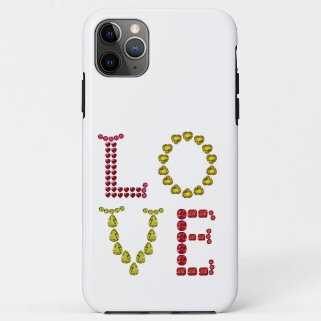 Love iPhone case faceted Gemstone Yellow and Red (Back)