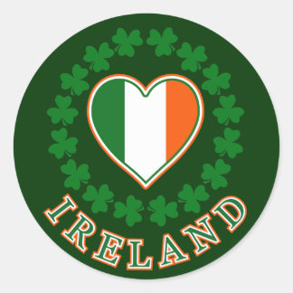 Love Ireland Classic Round Sticker