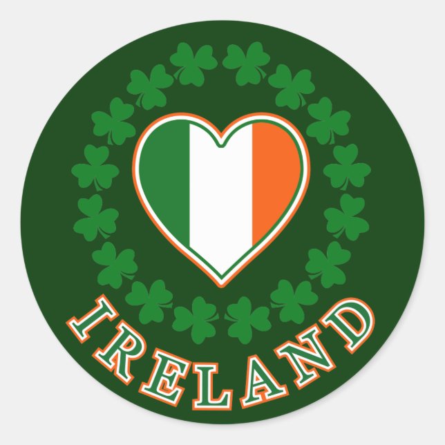 Love Ireland Classic Round Sticker (Front)