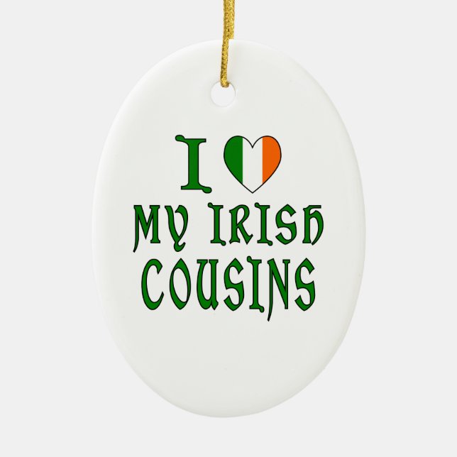 Love irish Cousins Ceramic Tree Decoration (Front)