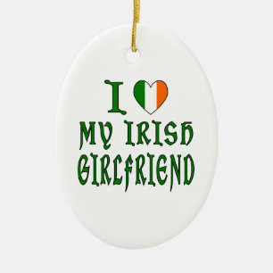 Love Irish Girlfriend Ceramic Tree Decoration