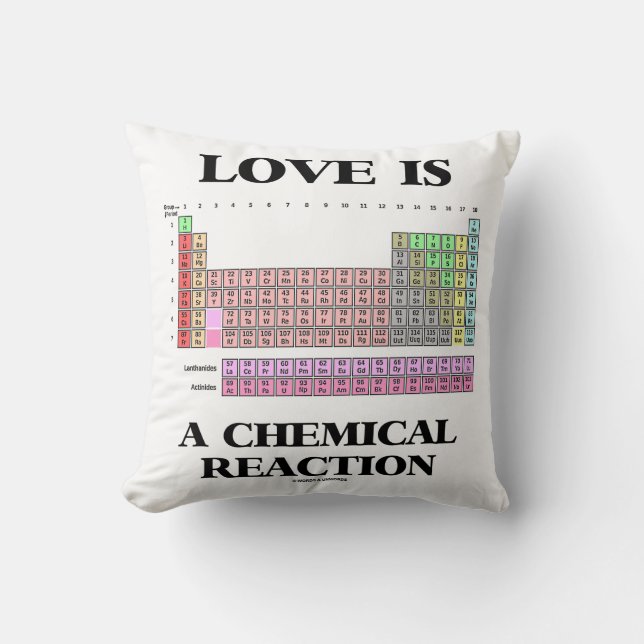 Love Is A Chemical Reaction (Periodic Table) Cushion (Front)