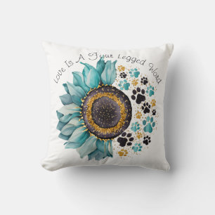 Love Is A Four Legged Word, Dog Lover, Dog Mum Cushion