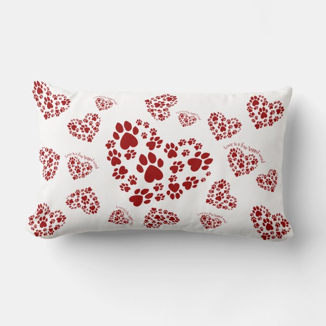 Love is a four legged word lumbar cushion (Front)